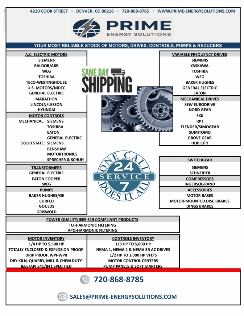 Prime Energy Line Sheet